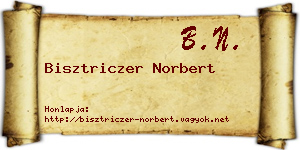 Bisztriczer Norbert névjegykártya