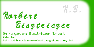 norbert bisztriczer business card